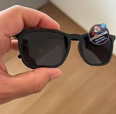 Óculos De Sol Quadrado Preto Fosco Unissex Proteção UV400