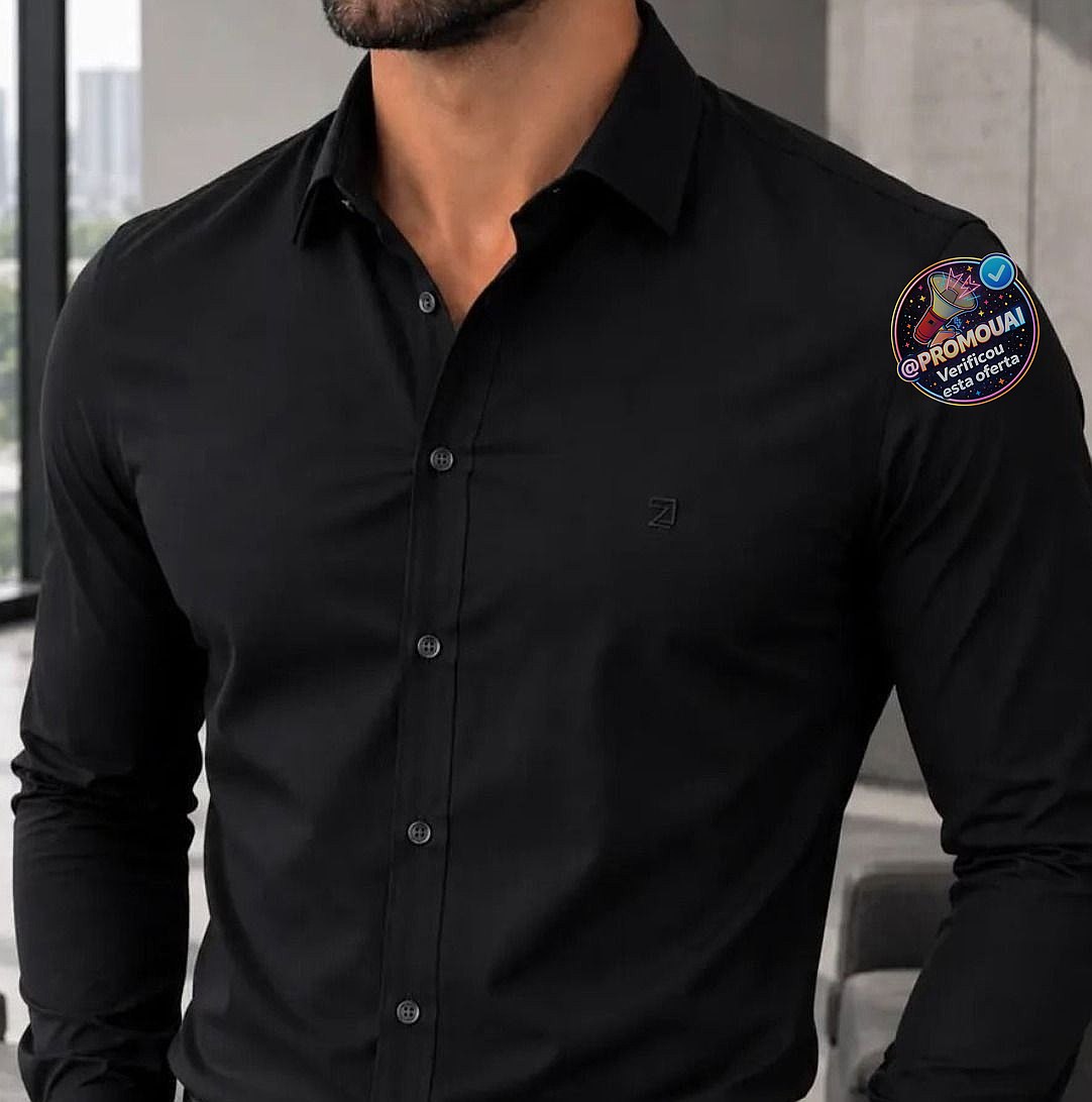 Camisa Social Masculina Manga Longa (P ao GG)
