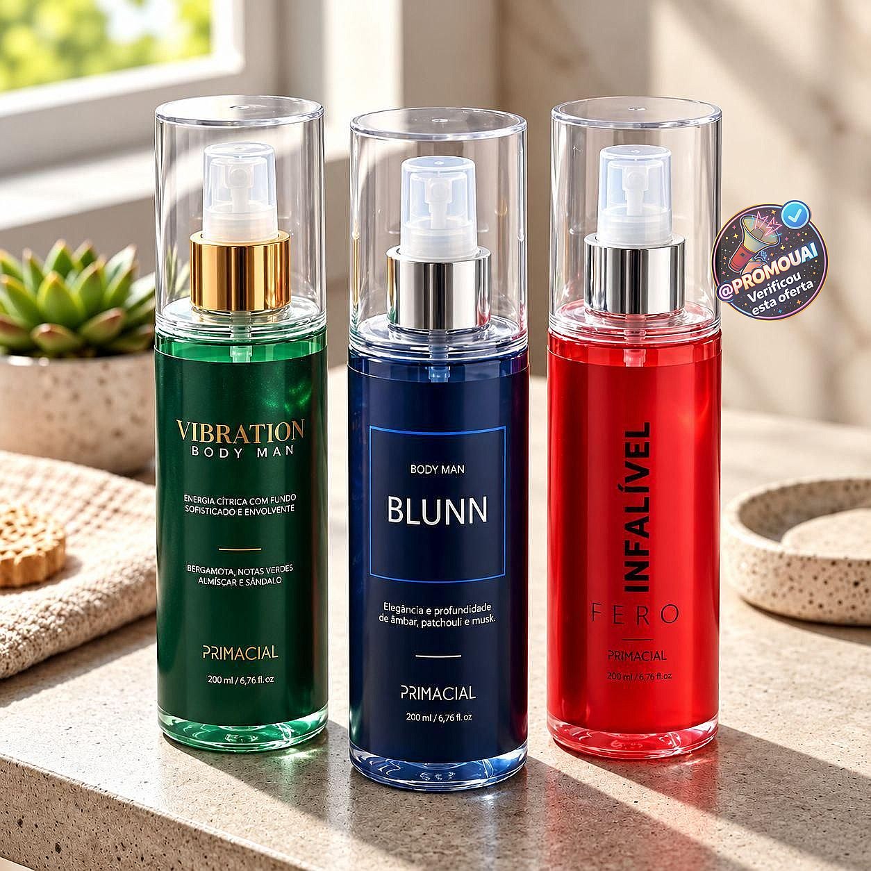 Kit Body Splash Vibration + Blunn + Infalível Fero