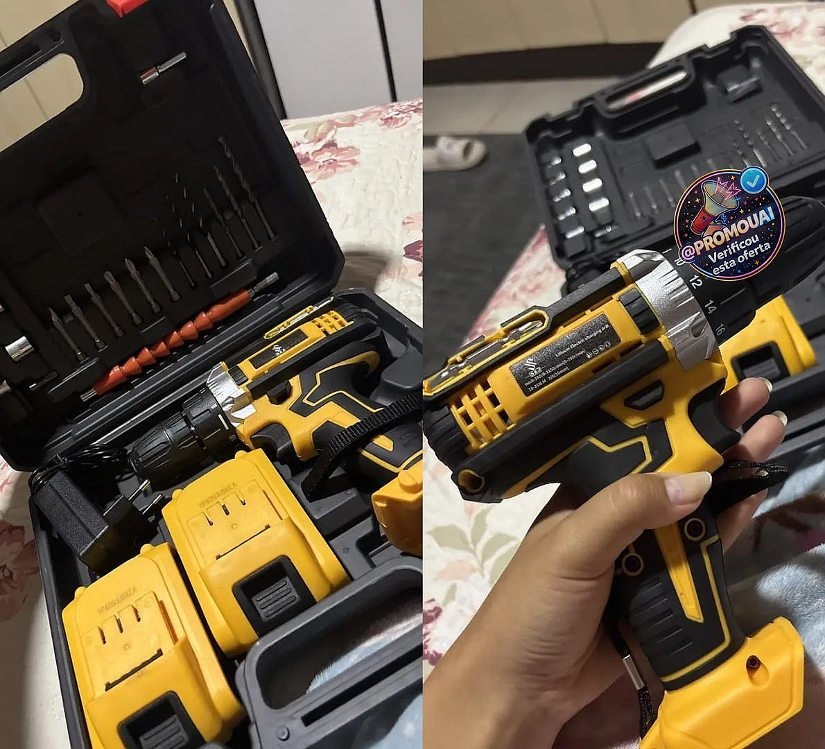 Parafusadeira e Furadeira sem Fio 48V com 2 Baterias