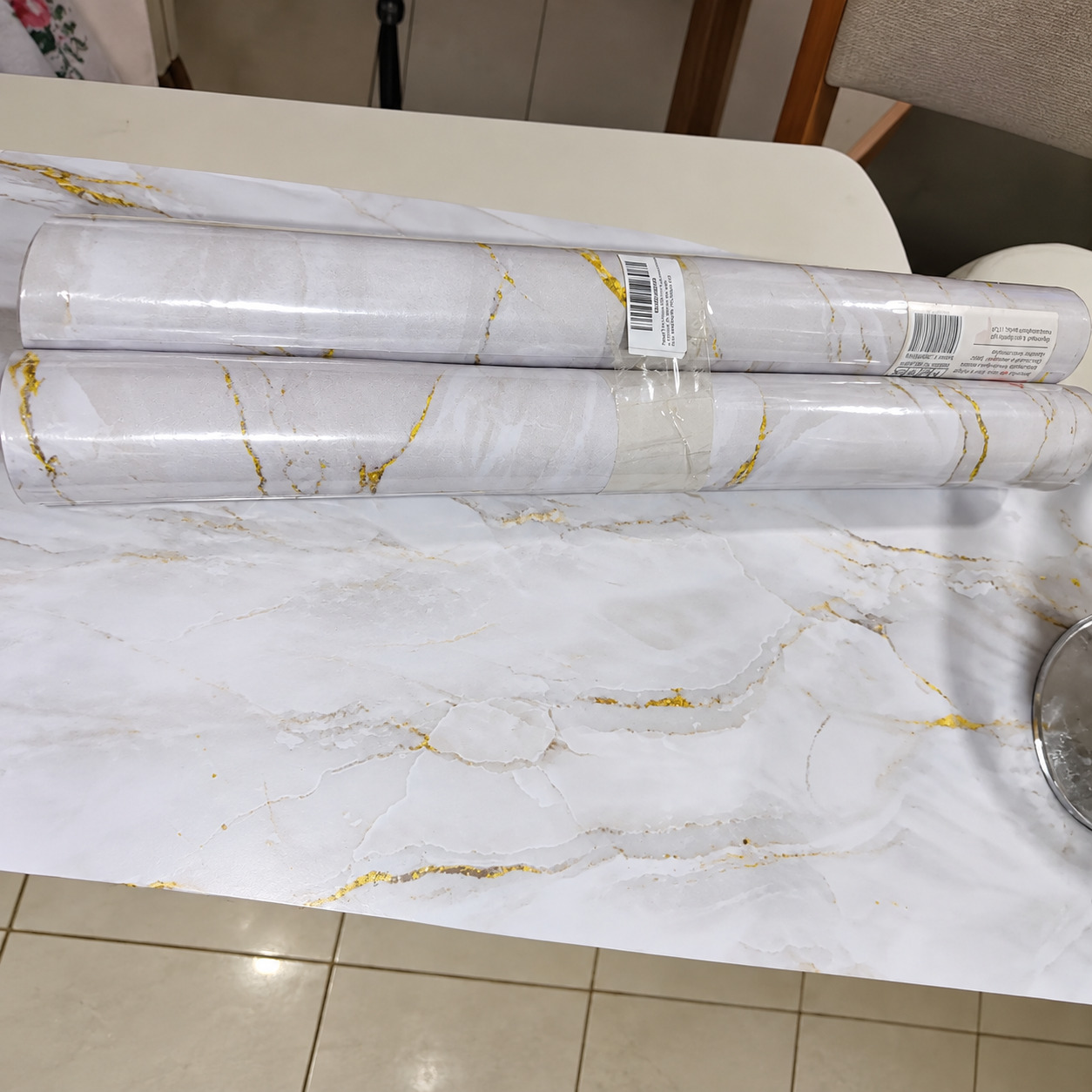 Papel De Parede Mármore Dourado Adesivo Lavável 10 Metros Dourado