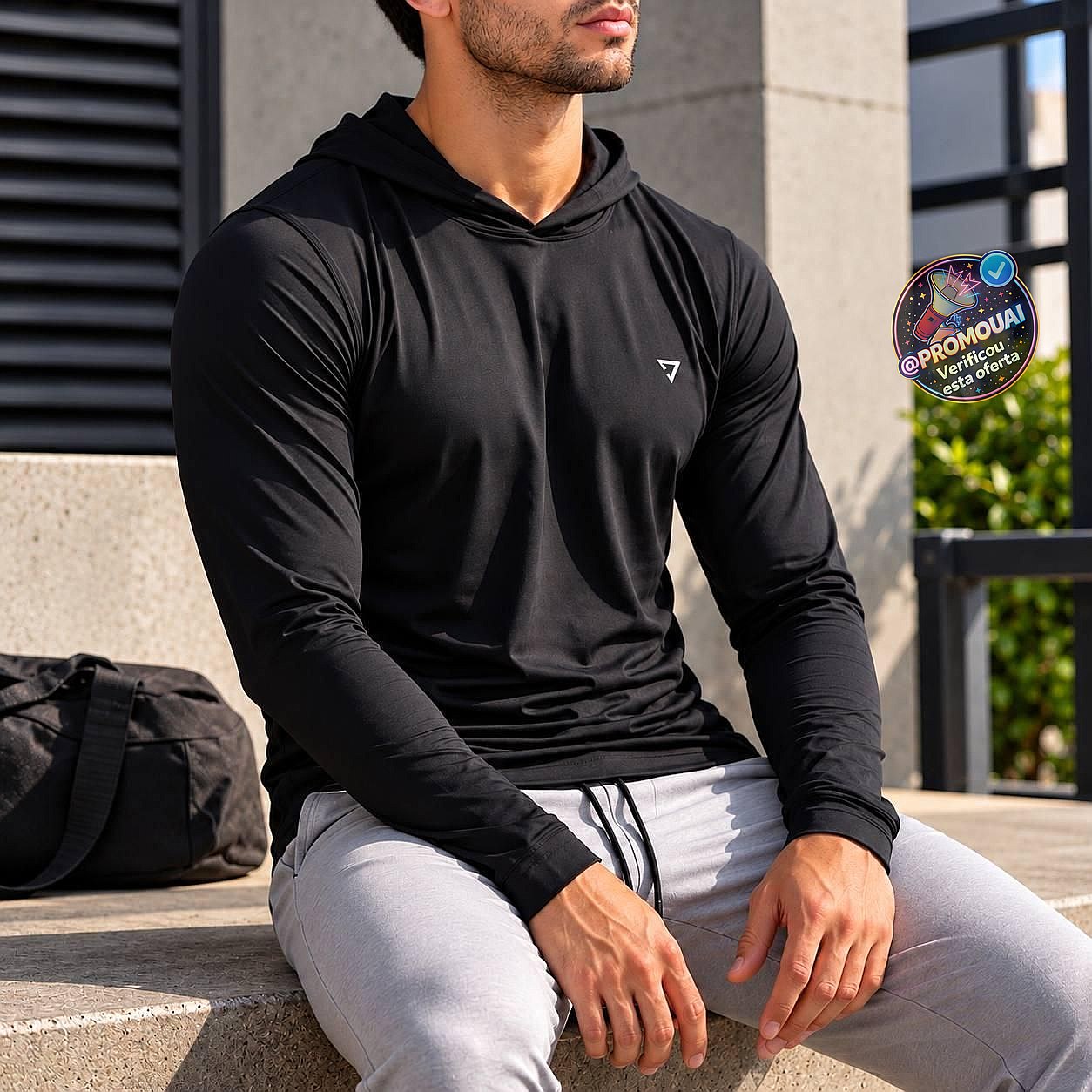 Camisa Térmica Manga Longa Com Capuz Proteção Solar UV50