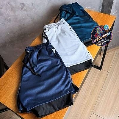 Kit 4 Shorts 2 Em 1 Dryfit Masculino Corrida Academia Treino (M ao GG)