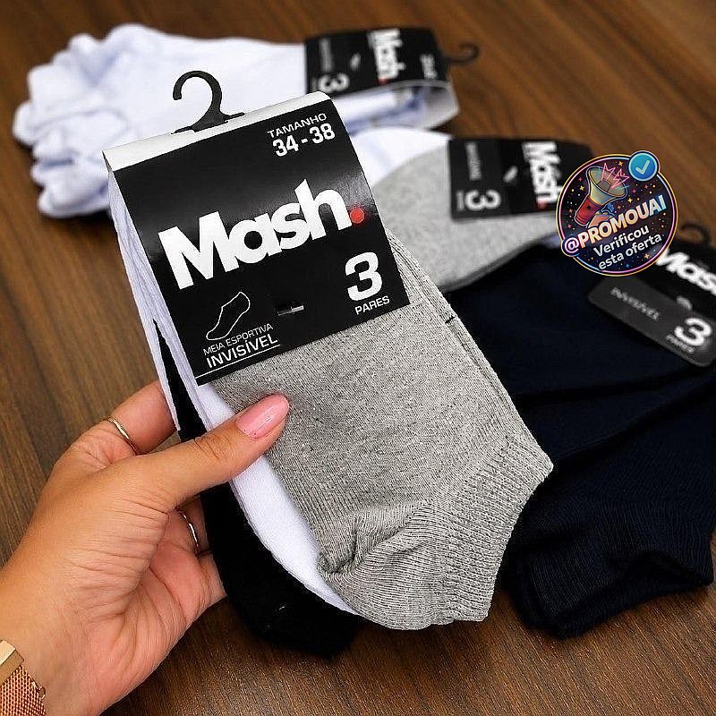 Kit de 10 pares de meias Mash Invisível