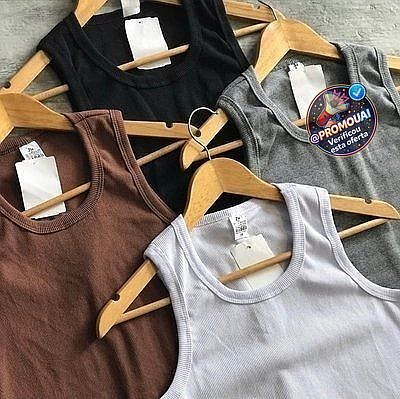 Kit 6 Regata Modelo Americano Canelada Premium Masculina (P ao GG)