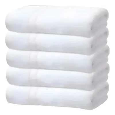 Kit 5 Toalhas Banho Gigante Grossa Hotel Luxo 75x150cm 480g Branco