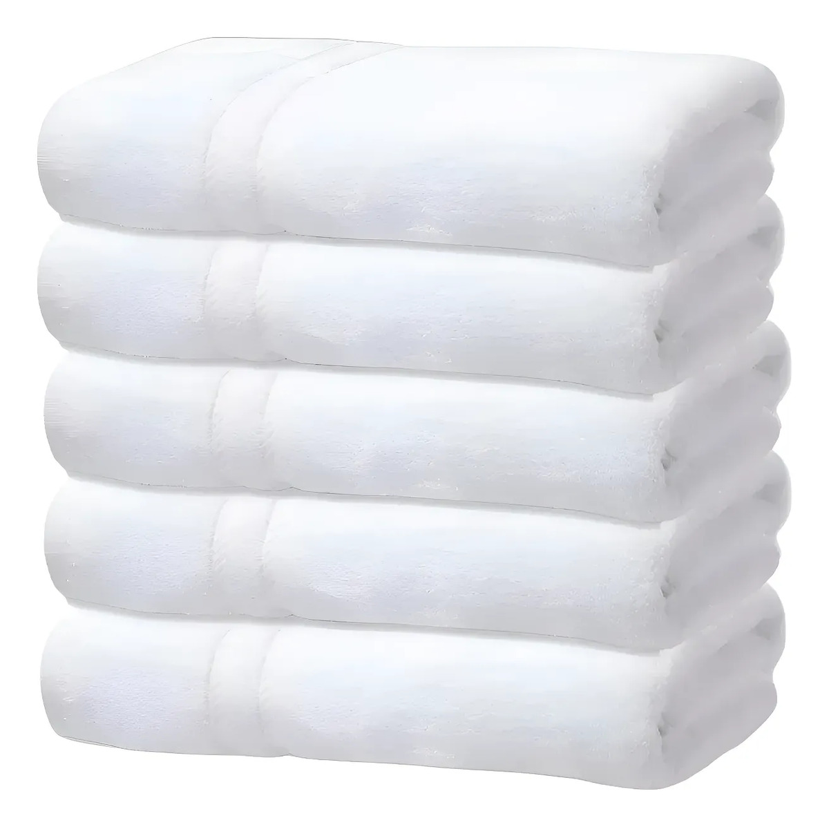 Kit 5 Toalhas Banho Gigante Grossa Hotel Luxo 75x150cm 480g Branco