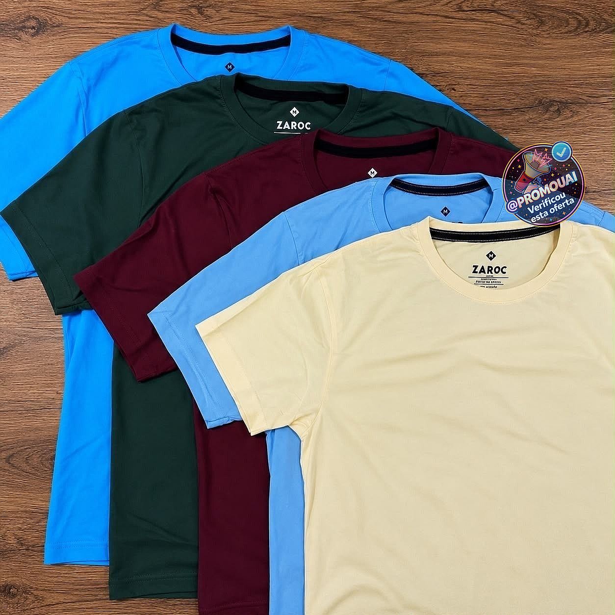 Kit com 5 Camisetas Slim Básicas (P ao GG)