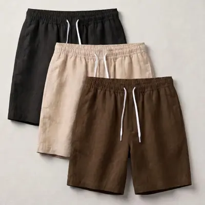 Kit com 3 Shorts Mauricinho Linho