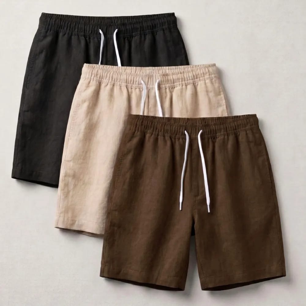 Kit com 3 Shorts Mauricinho Linho