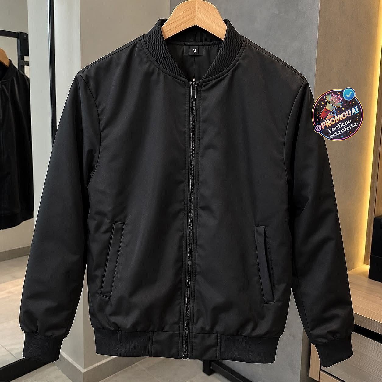 Jaqueta Masculina Bomber Chimpa com Zíper e Bolsos