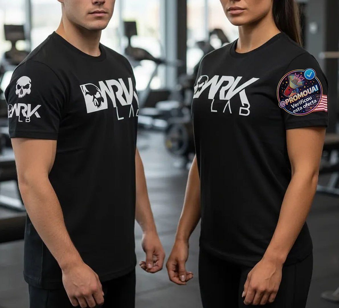 Camiseta Dry-fit Preta Caveira Dark Lab