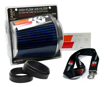Filtro de Ar K&N Duplo Fluxo RG-1001BL Azul com 3 Medidas