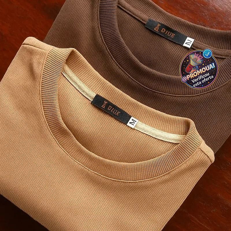 Kit 2 Camisetas Canelada Masculina Texturizado Premium Just (M ao GG)