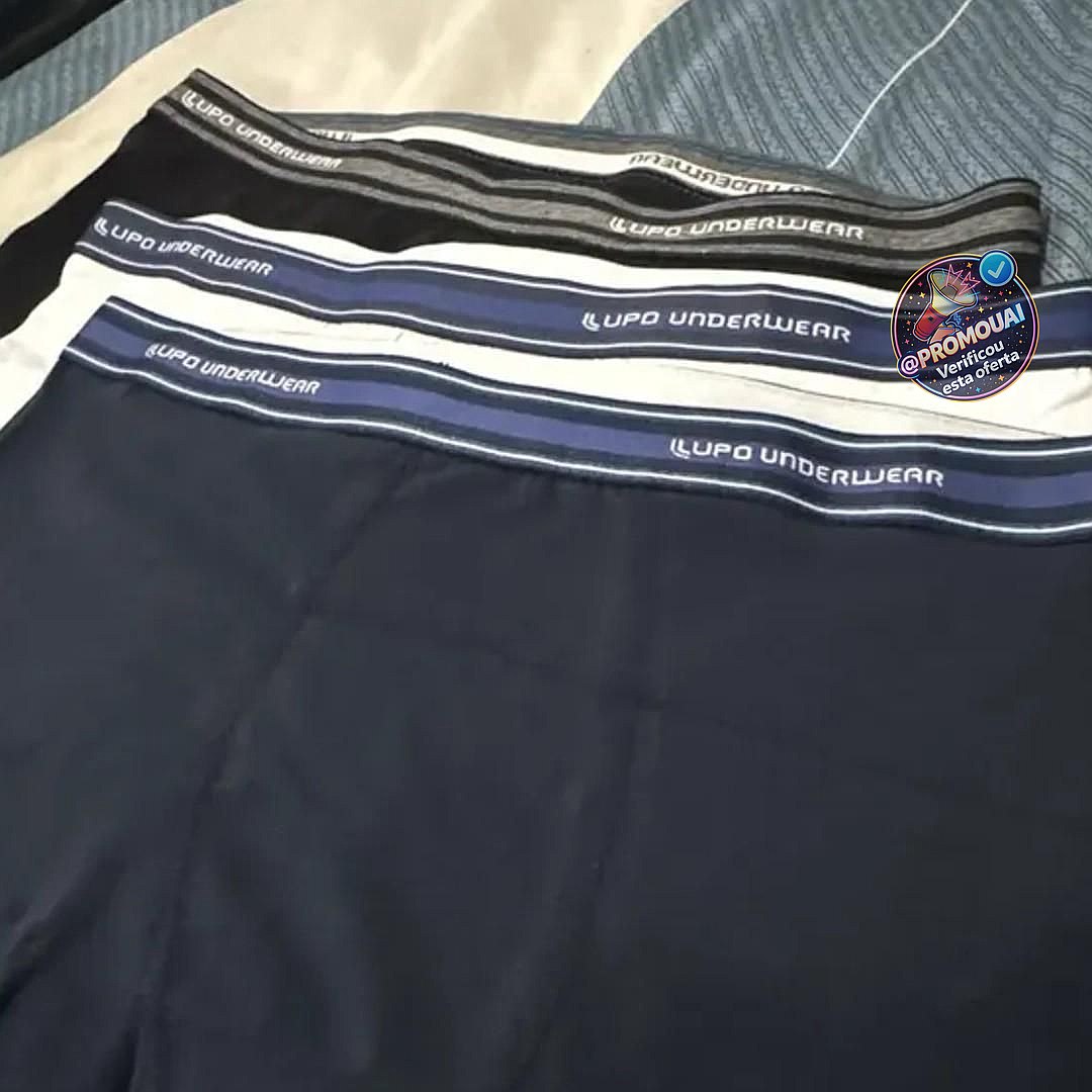 Kit 4 Cuecas Boxer Lupo Algodão Confortável