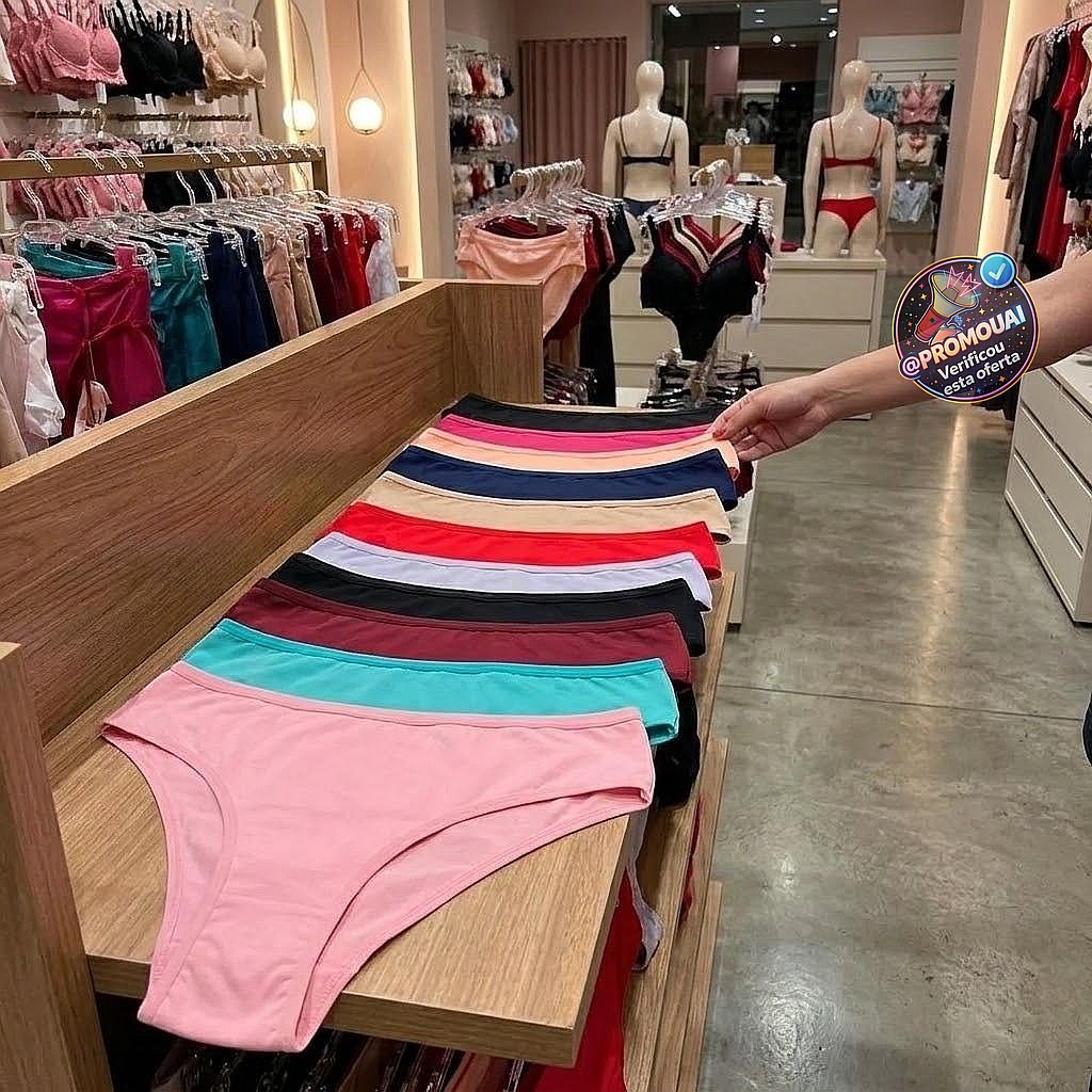 Kit com 10 Calcinhas Algodão Tanga Lisa