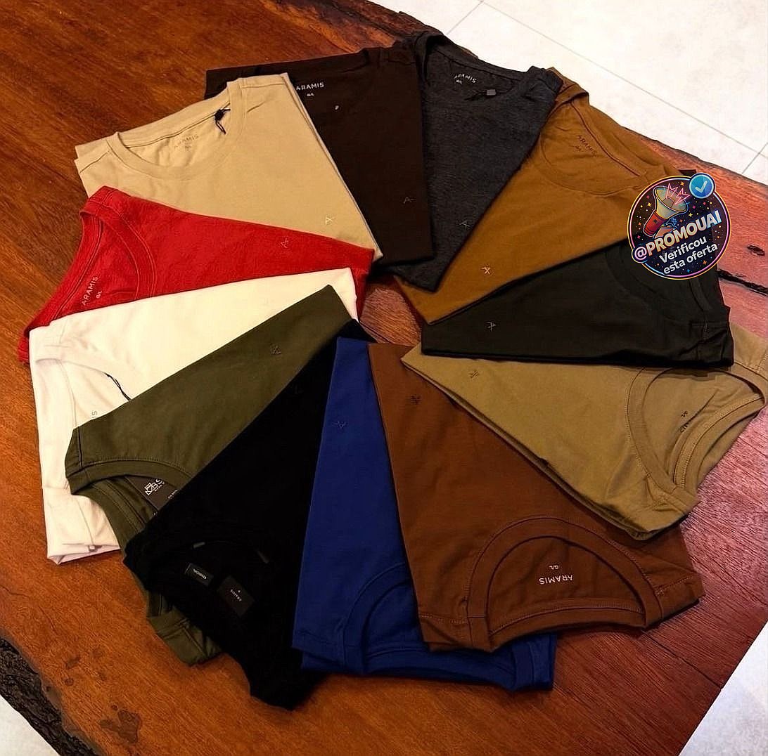 Kit 7 Camisetas Básica Lisa Algodão Premium Masculina (P ao GG)
