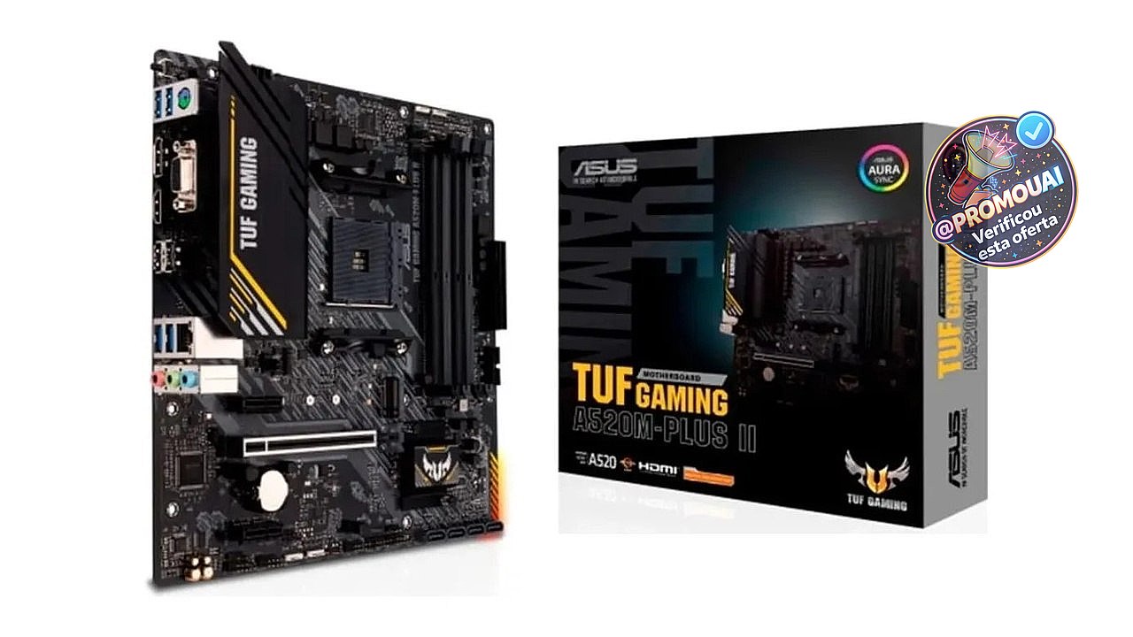 Placa Mãe ASUS Tuf Gaming A520m-plus Ii, AMD Am4, Matx, DDR4