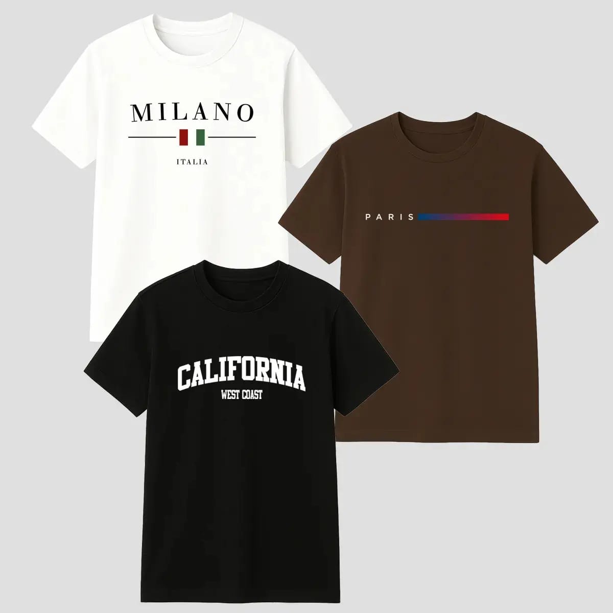 Kit 3 Camisetas Masculinas 100% Algodão Premium Verão Casual